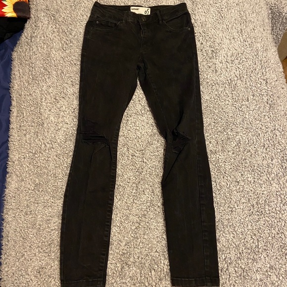 Black ripped garage jeans, size 5